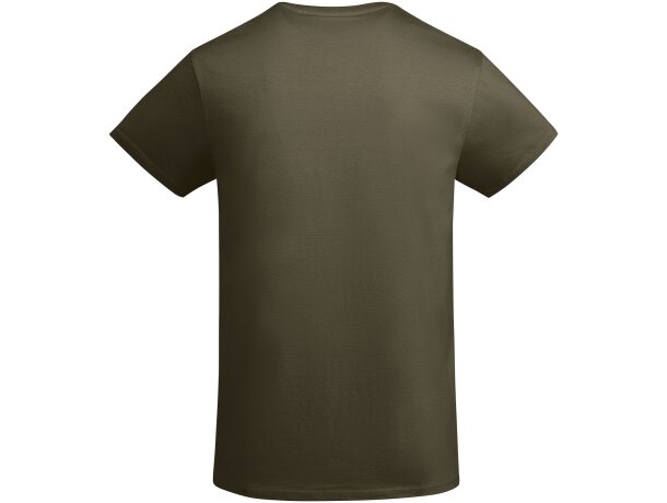 Camiseta manga corta infantil algodón orgánico Breda Roly Verde militar detalle 17