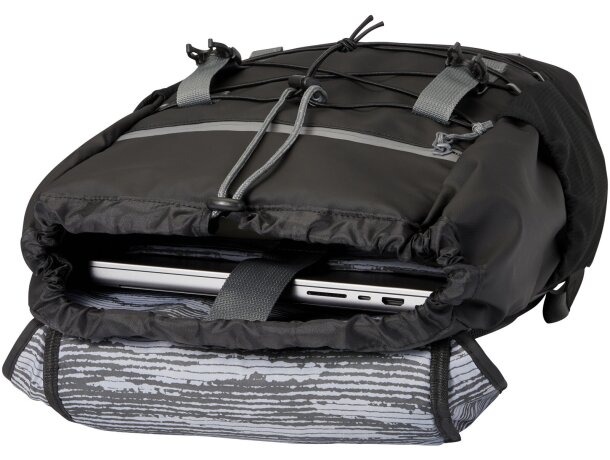Mochila para portátil de 15,6 Aqua en poliéster reciclado GRS Negro intenso detalle 5