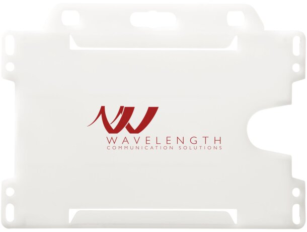 Porta credencial original de formato horizontal pp Transparente escarchado detalle 13