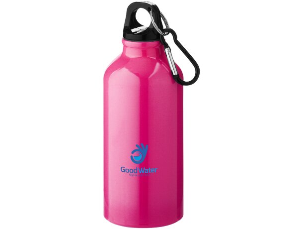 Cantimplora de aluminio con mosquetón 350 ml Rosa neón detalle 4