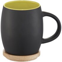 Taza de cerámica de 400 ml con base de madera Hearth