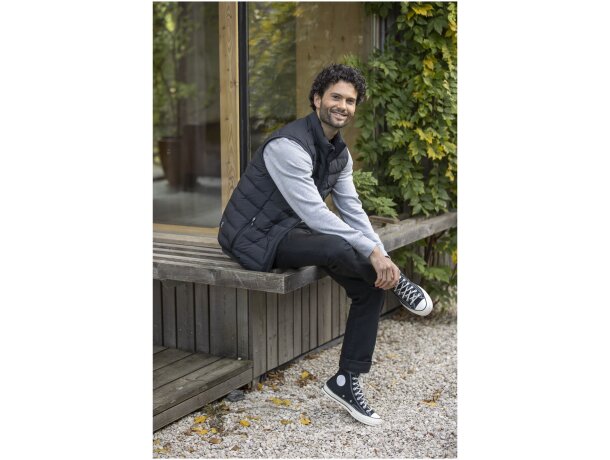 Chaleco aislamiento plumón reciclado hombre Caltha Azul marino detalle 5