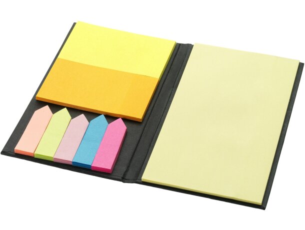 Set de notas adhesivas en varios colores personalizada negro intenso Set de notas adhesivas en varios colores personalizada negro intenso