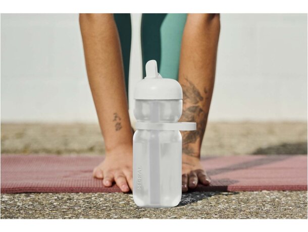Bidón deportivo con tapa flip y pajita integrada Mepal 600ml Blanco detalle 6