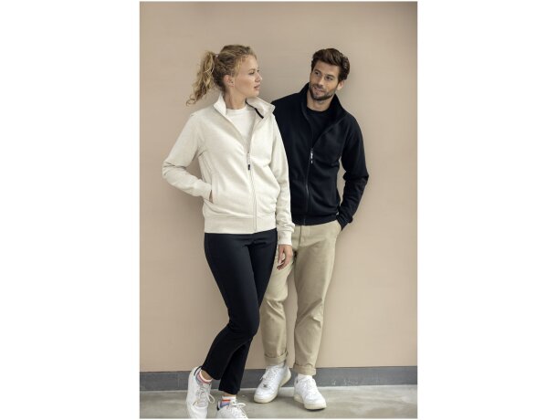 Sudadera cremallera reciclada Aware Galena unisex Negro intenso detalle 16