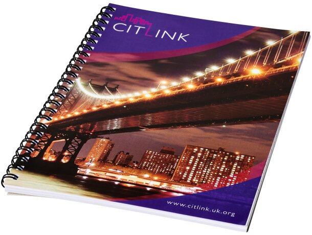 Libreta A4 Desk-Mate Mallawi espiral metálica papel FSC 50 hojas Blanco detalle 7