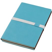 Bloc de notas combinada en polipiel y plástico personalizada azul Bloc de notas combinada en polipiel y plástico personalizada azul
