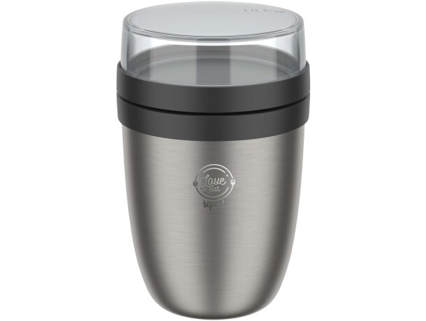 Fiambrera térmica Mepal Ellipse 500+200 ml doble compartimento Negro intenso detalle 4