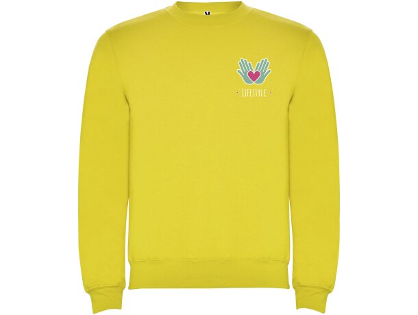 Sudadera cuello redondo unisex Clásica Roly personalizable Amarillo detalle 11