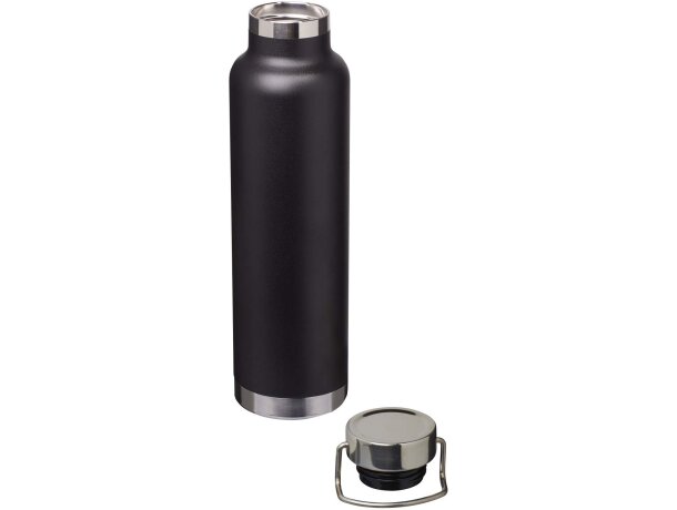 Botella Thor 650ml acero inoxidable reciclado certificado RCS Negro intenso detalle 16