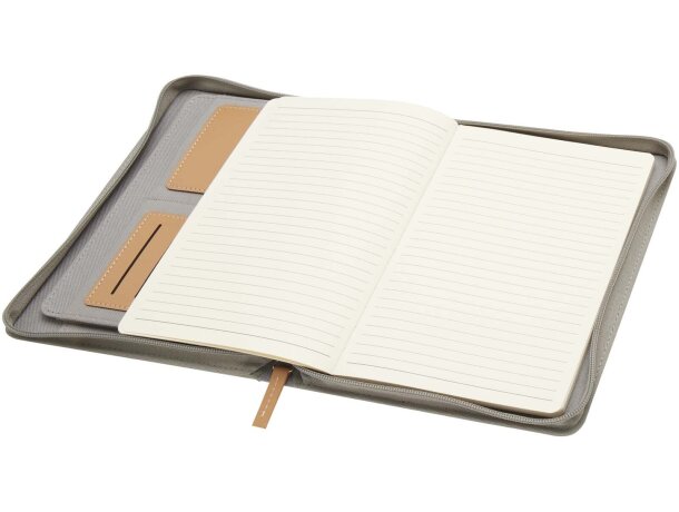 Portafolios A5 Nomumi de plástico PET reciclado y papel FSC Gris detalle 9