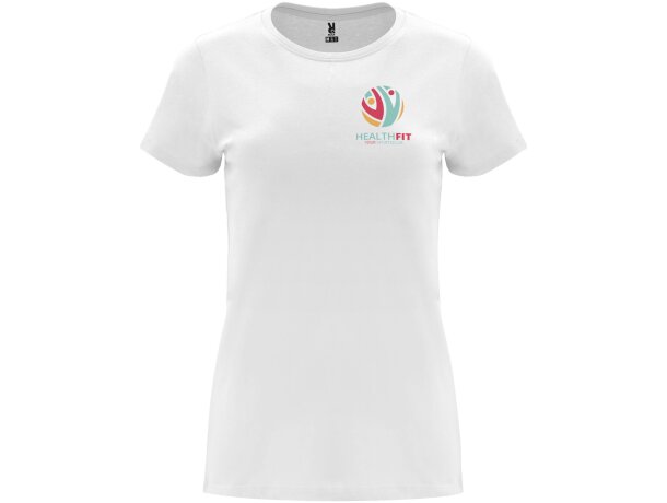 Camiseta manga corta mujer Capri Roly 100% algodón 170 g/m² Blanco detalle 1