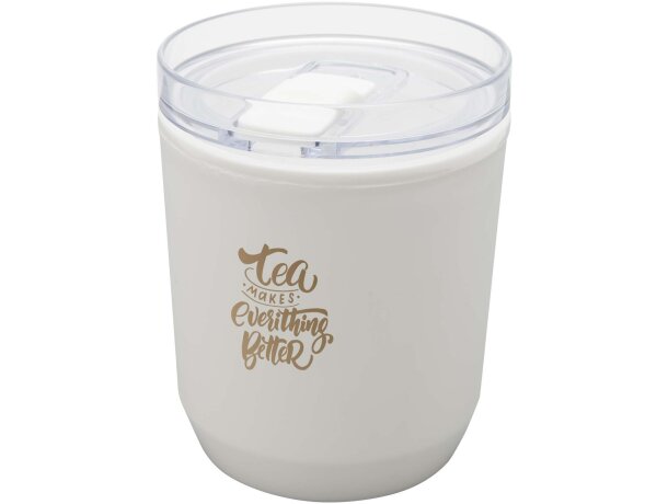 Vaso de doble pared Hudson 180ml plástico reciclado Blanco detalle 1