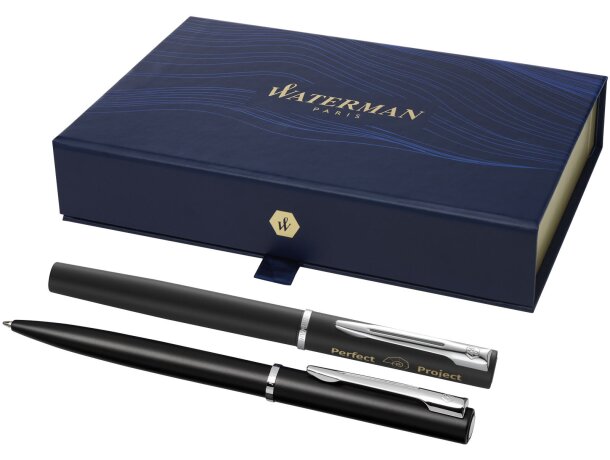 Set Waterman Allure con bolígrafo y rollerball en caja regalo Negro intenso detalle 1