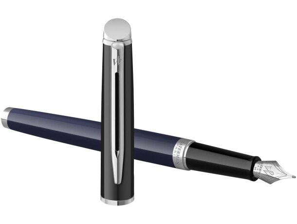 Estilográfica Waterman Hemisphere bloques de color y ribete Azul/negro intenso detalle 6