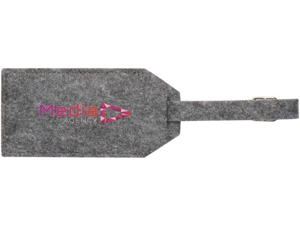 Identificador de equipaje Tie en fieltro RPET reciclado Gris detalle 1