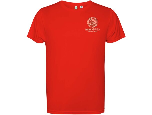 Camiseta técnica hombre Estoril Roly poliéster reciclado Rojo detalle 17