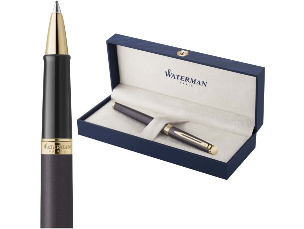 Rollerball Waterman Hemisphere con acabado lacado metalizado Negro intenso detalle 4