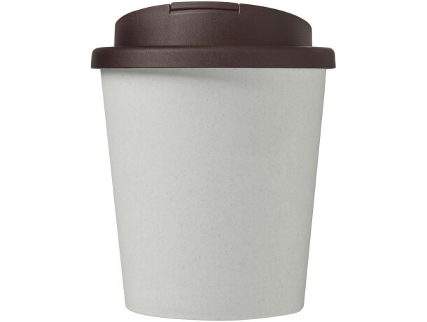 Vaso reciclado de 250 ml con tapa antigoteo Americano® Espresso Eco Blanco/marrón detalle 1