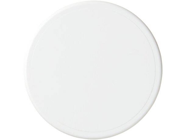 Posavasos redondo Renzo de plástico GPPS personalizable Blanco detalle 1