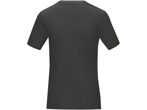 Camiseta orgánica GOTS de manga corta para mujer Azurite Gris tormenta detalle 19