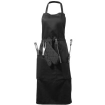 delantal con utensilios de barbacoa personalizado negro intenso