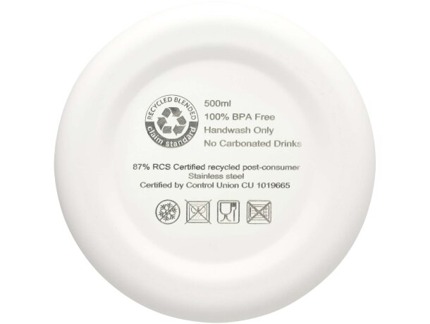 Bidón Spring 500ml acero inoxidable reciclado RCS Blanco detalle 12