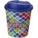 Vasos de plástico antiderrame pp reciclado 250ml Blanco/azul