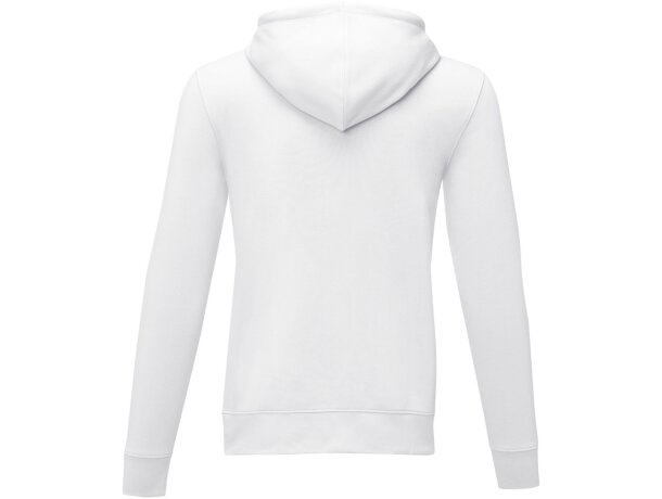 Sudadera con capucha y cremallera completa hombre Theron Blanco detalle 3