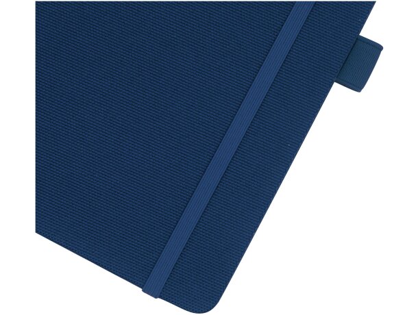 Libretas ecológicas tamaño A5 con tapa de RPET y 80 hojas recicladas Honua Azul marino detalle 16
