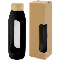 Botella de vidrio borosilicato de 600 ml con agarre de silicona Tidan Botella de vidrio borosilicato de 600 ml con agarre de silicona Tidan