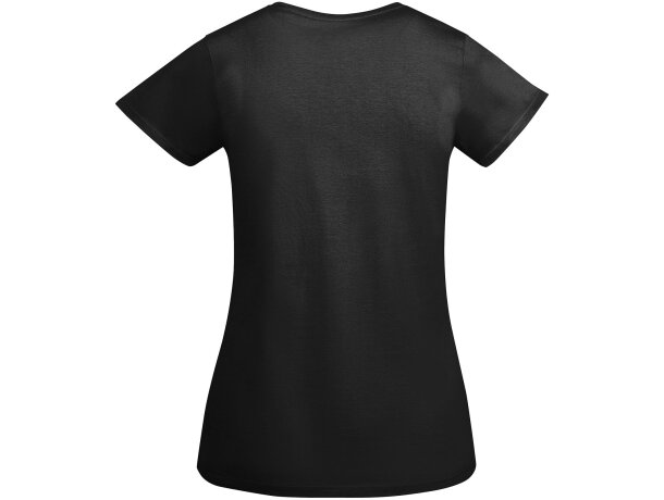 Camiseta mujer algodón orgánico Breda de Roly Negro intenso detalle 5