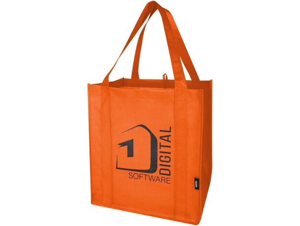 Bolsa tote non woven RPET Liberty con certificado GRS Naranja detalle 17