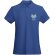 Polo mujer algodón orgánico Prince manga corta entallado Roly Azul real detalle 11