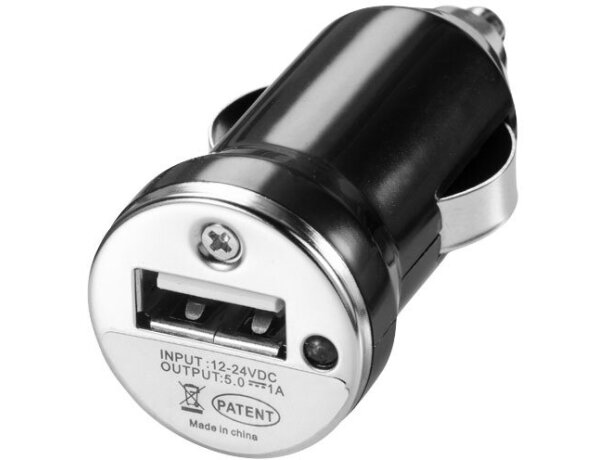 Cargador para el coche con usb personalizado negro intenso Cargador para el coche con usb personalizado negro intenso