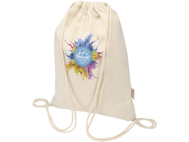 Bolsa con cuerdas Peru Blend de algodón reciclado GRS 5L Natural detalle 1