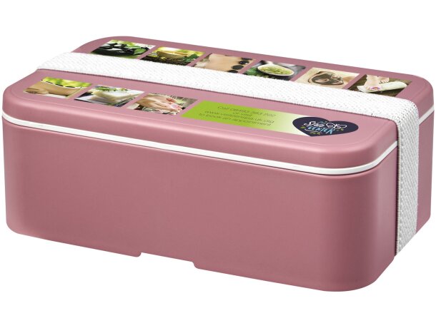 Fiambrera sostenible 700ml MIYO Renew de bioplástico Rosa/blanco detalle 15