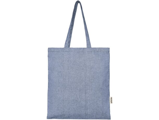 Bolsa tote Aware Pheebs de algodón y poliéster reciclado Azul mezcla detalle 8