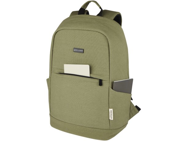 Mochila antirrobo Joey 18L portátil 15,6 lona reciclada GRS Verde oliva detalle 21