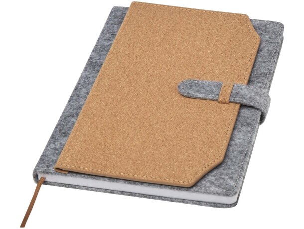 Libreta A5 corcho fieltro reciclado Viviana certificación FSC Natural detalle 5