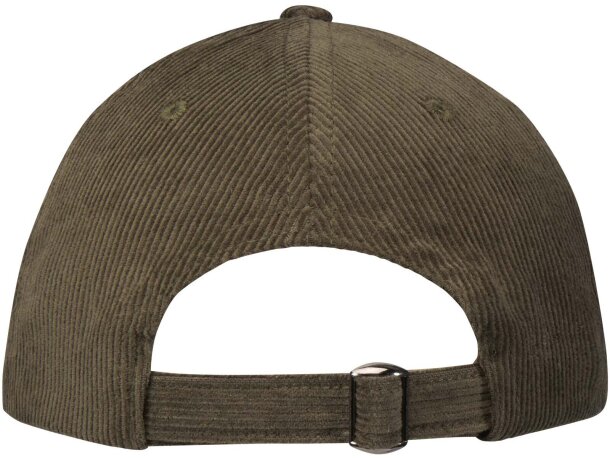 Gorra de pana reciclada Hutton con cierre ajustable Verde bosque detalle 3