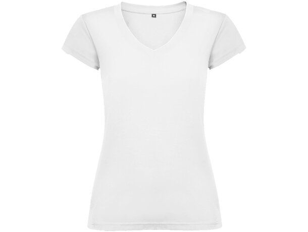 Camiseta cuello pico mujer Roly Victoria algodón 155 g/m² Lavanda detalle 60