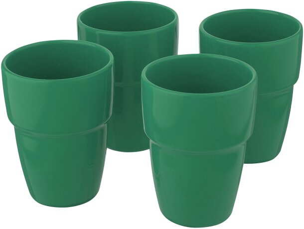 Set de regalo de 4 vasos apilables de 280 ml Staki Verde detalle 25