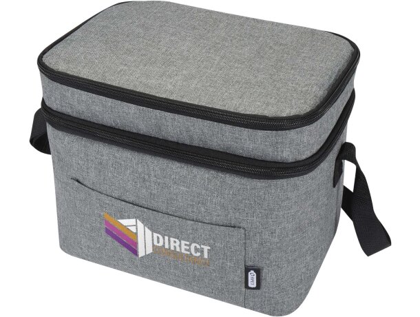 Bolsa nevera Tundra 13L poliéster reciclado certificado GRS Gris mezcla detalle 1