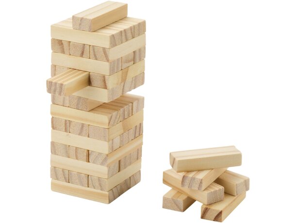 Juego de torre de madera Jumble con bloques apilables de pino Natural detalle 5