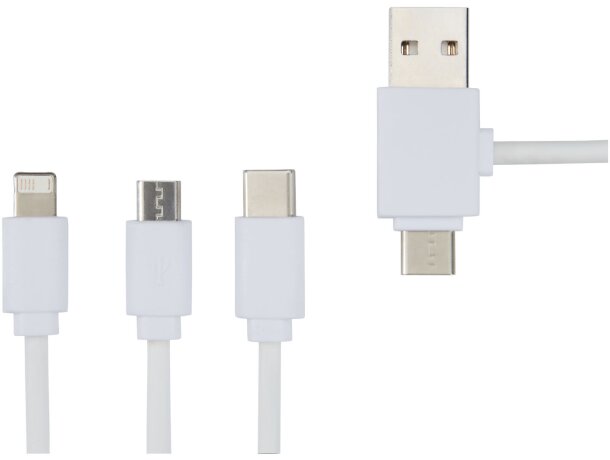 Cable de carga 5 en 1 Pure con aditivo antibacteriano Blanco detalle 7