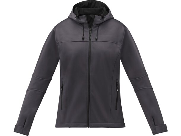 Chaqueta softshell Match mujer tres capas Gris tormenta detalle 8