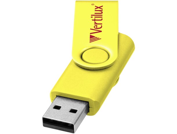 Memoria USB metálica Rotate 4GB con mecanismo rotativo Amarillo detalle 27