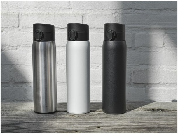 Termo Sika 450ml con aislamiento térmico de acero reciclado Plateado detalle 15