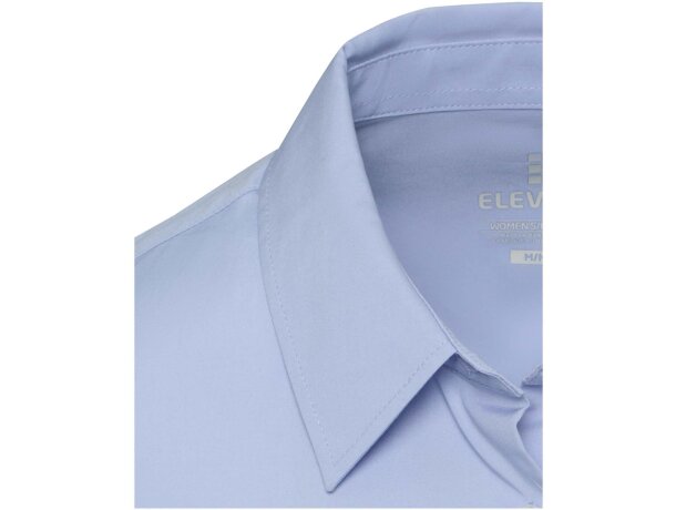 Camisa popelina mujer Carnelian algodón BCI elástico Azul claro detalle 12